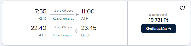 Athén 1 napos repülőjegy