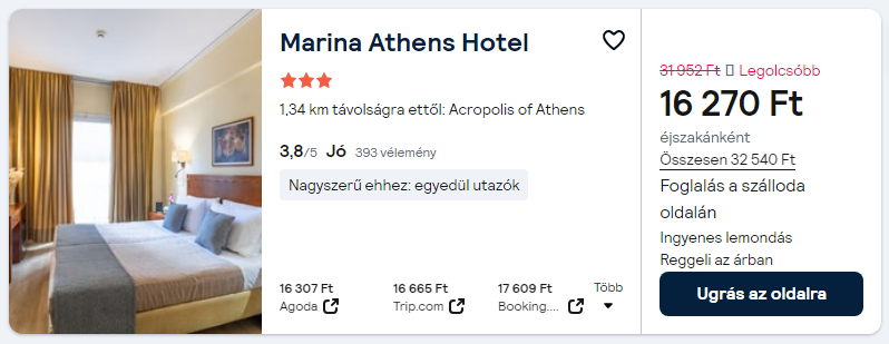 Athén olcsó szállás