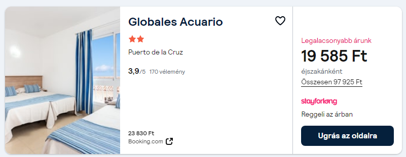 Tenerife olcsó szállás