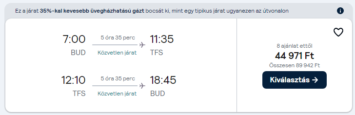 Tenerife olcsó repülőjegy