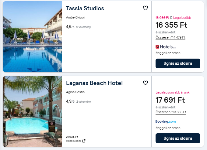 Zakynthos olcsó szállás