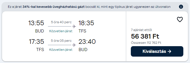 Tenerife olcsó repülőjegy